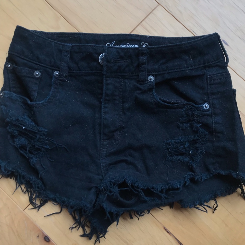 Black Denim Shorts